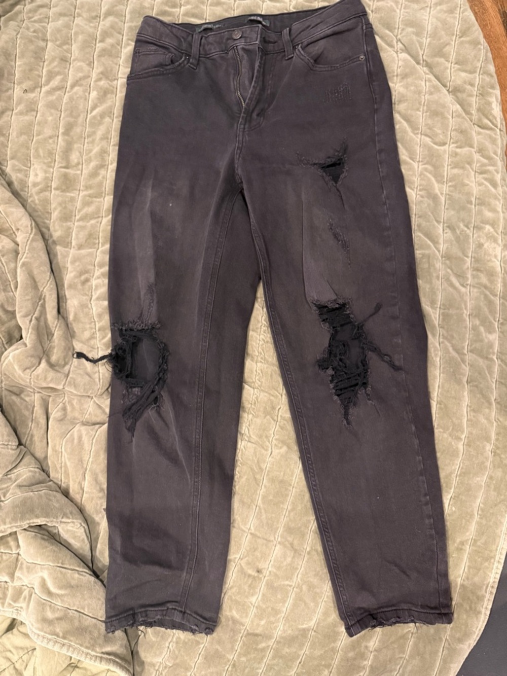wild fable Black Distressed Boyfriend Jeans